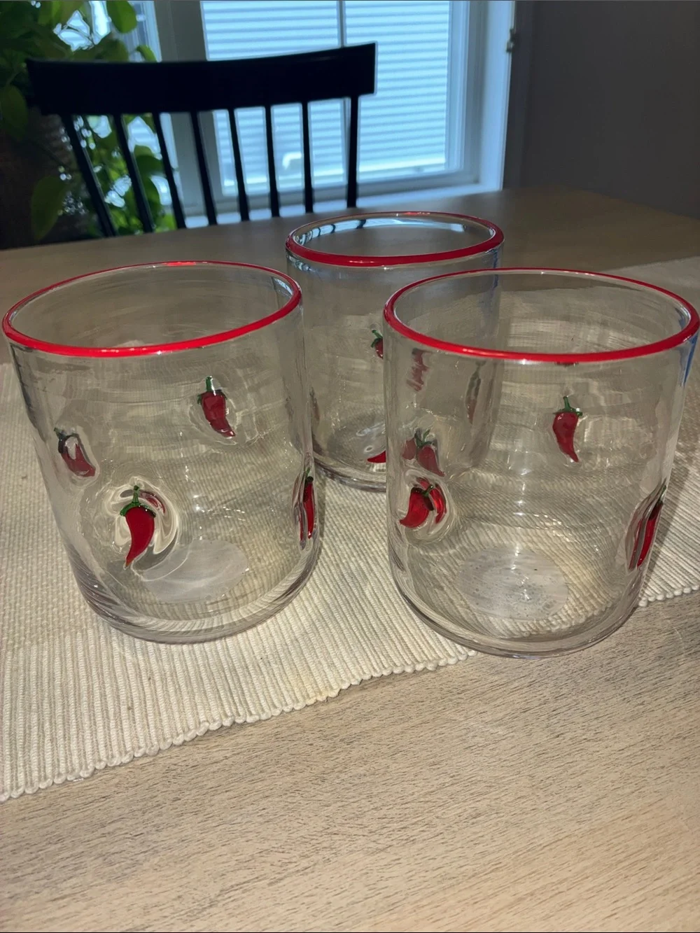Red Chili Pepper 🌶️ Tumbler Glasses •Set of 3•